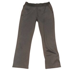 Women’s Under Armour Sz Medium Synthetic Fleece Gray Cold Gear Pants Stretch